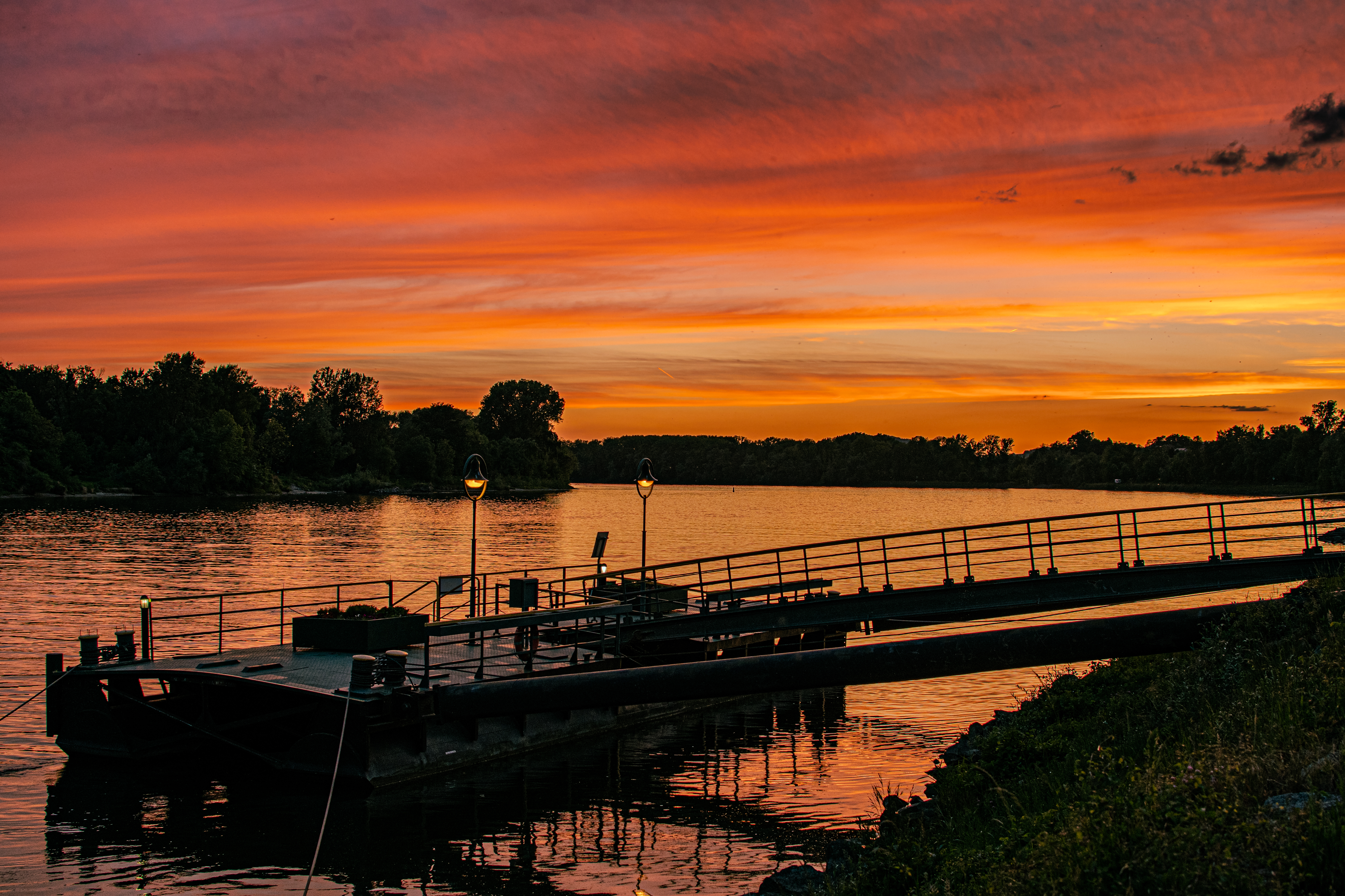 Sunset over the Danube at Mauthausen